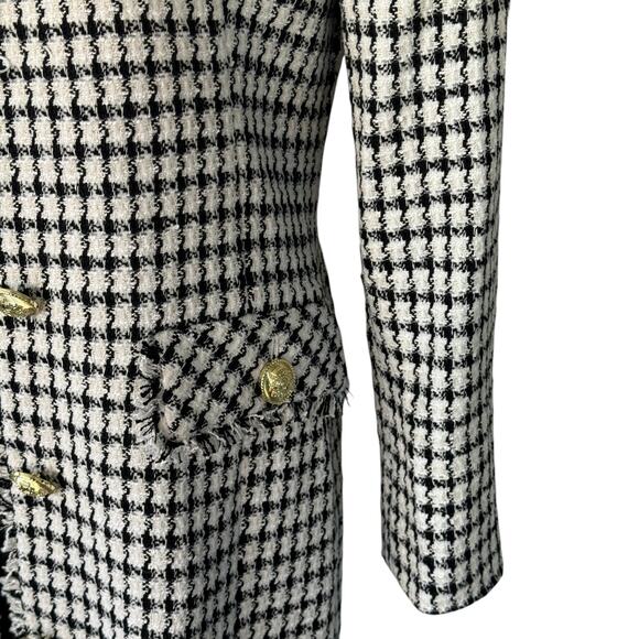 Derek Lam Constance Frayed Jacket Dress Gold Buttoned Size 8 Ivory Black NWT - Picture 6 of 13